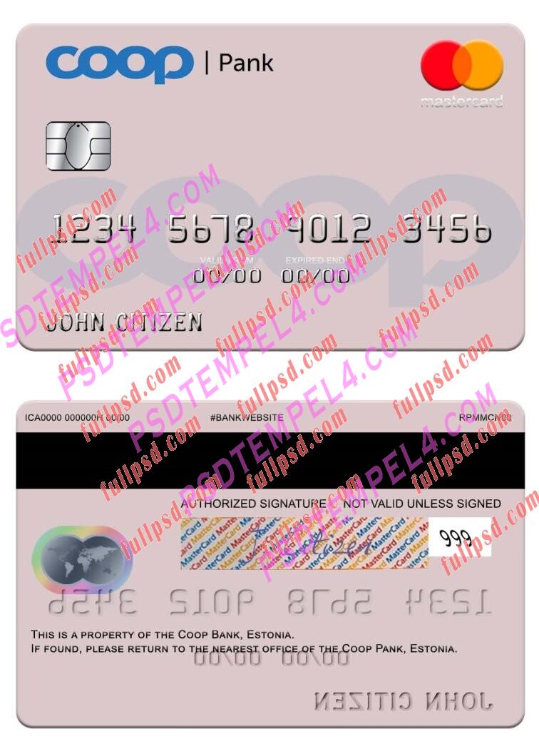 Estonia Coop Pank Mastercard PSD
