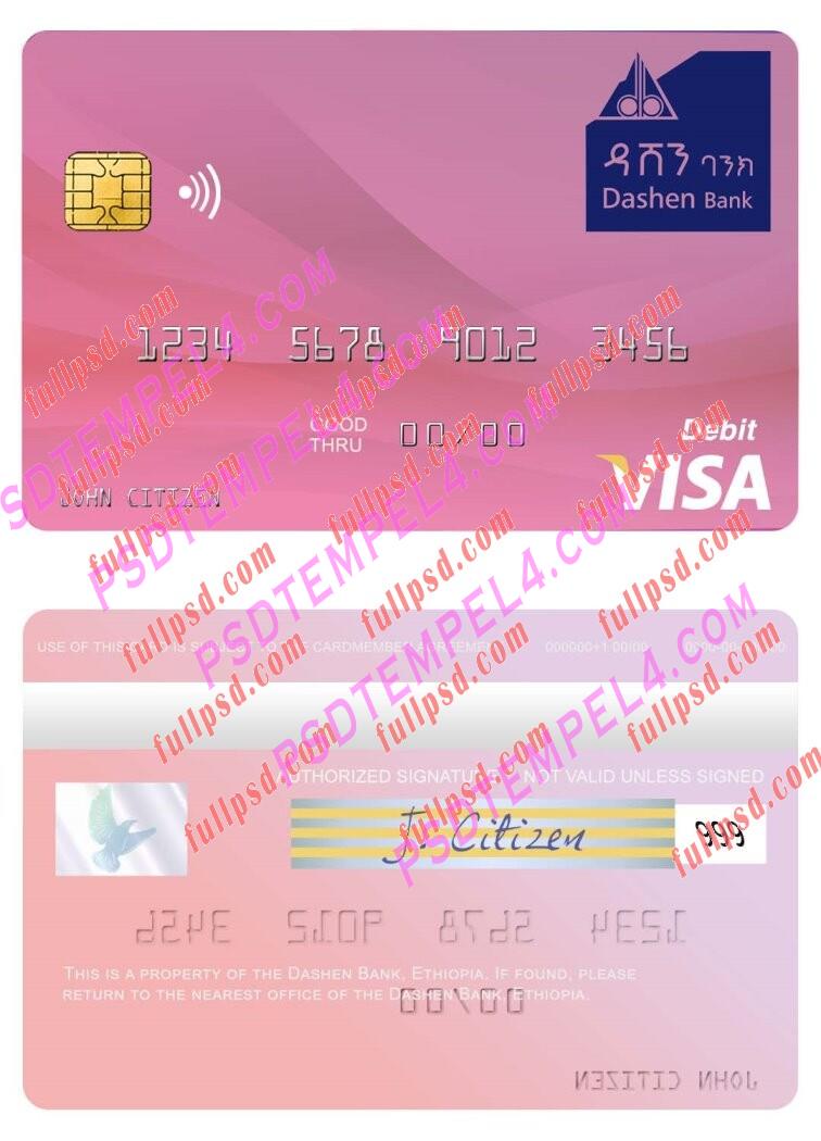 Ethiopia Dashen Bank visa debit card PSD