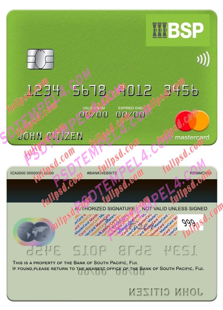 Fiji Bank of South Pacific Mastercard PSD
