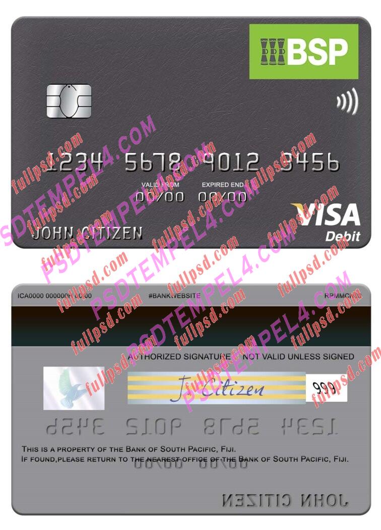 Fiji Bank of South Pacific visa debit card PSD