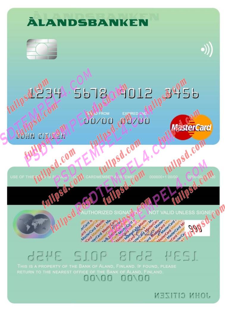 Finland Bank of Aland Mastercard PSD