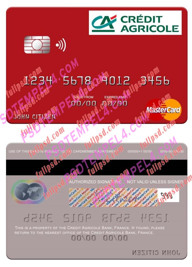 France Credit Agricole Bank Mastercard PSD