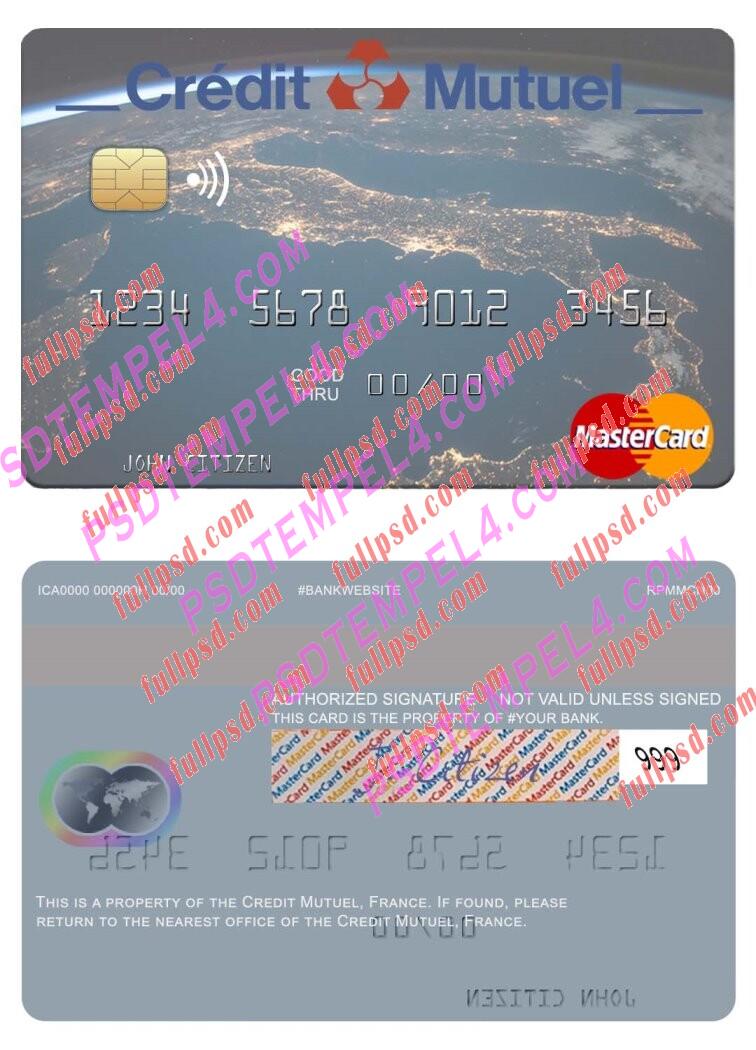 France Credit Mutuel Bank Mastercard PSD