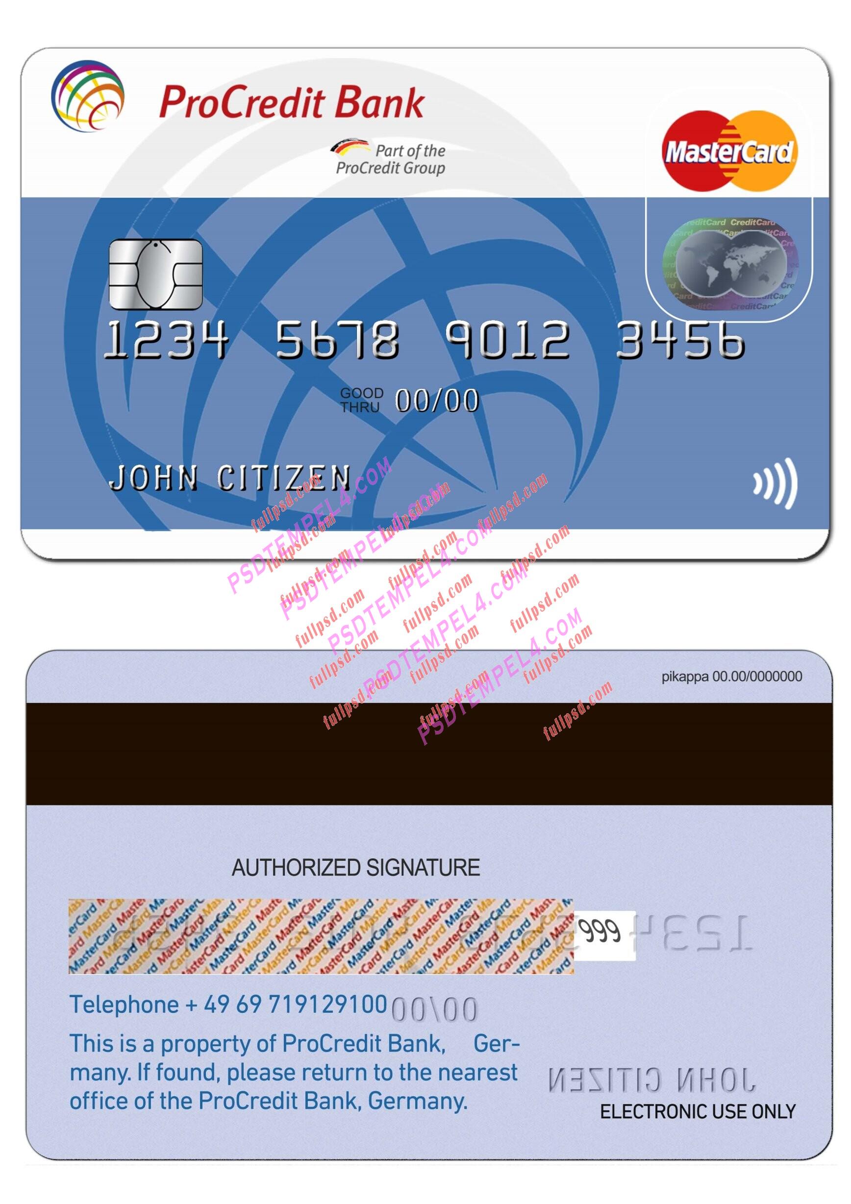 Germany ProCredit Bank Mastercard PSD