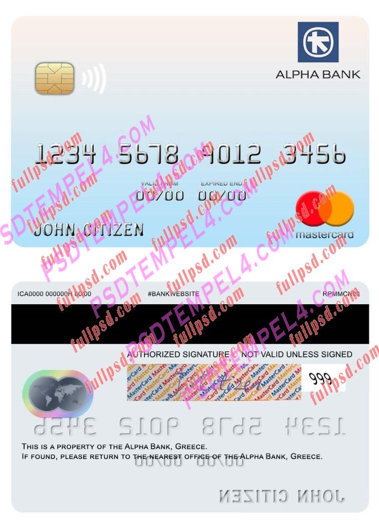 Greece Alpha Bank Mastercard PSD