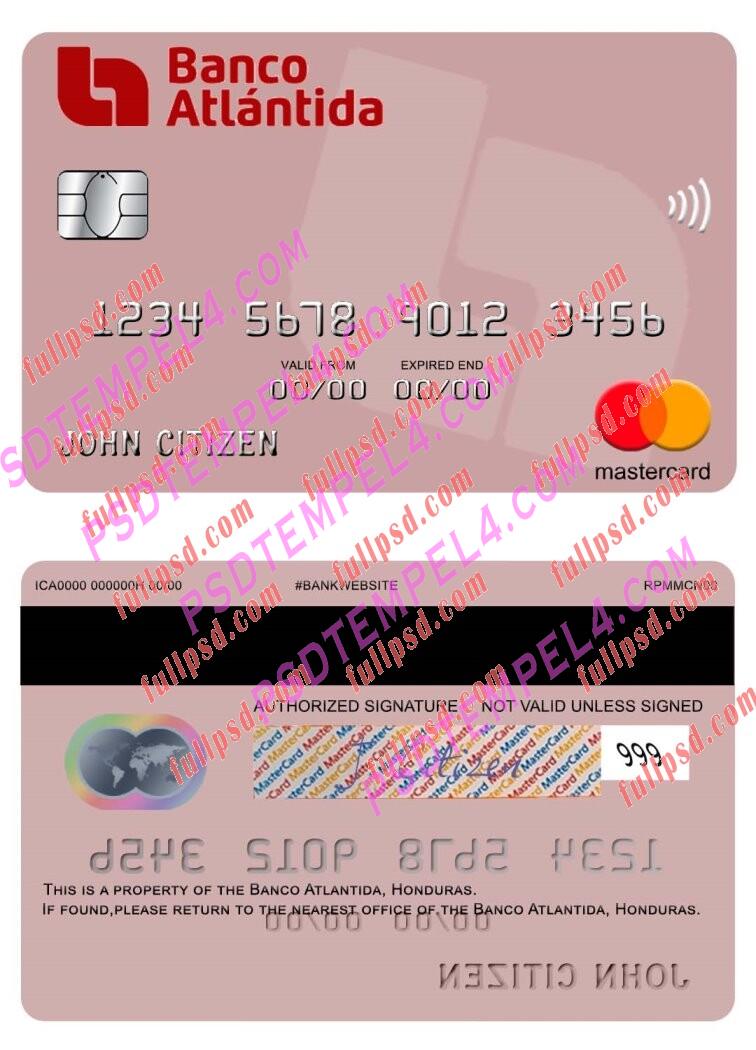 Honduras Banco Atlantida Mastercard PSD