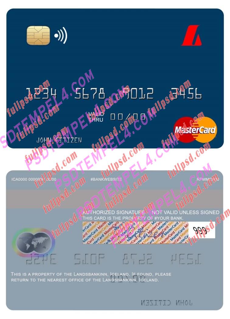 Iceland Landsbankinn Mastercard PSD