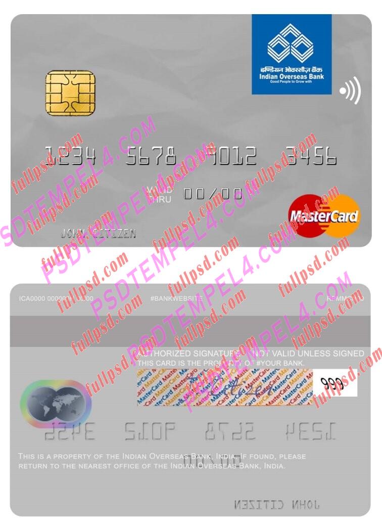 India Indian Overseas Bank Mastercard PSD