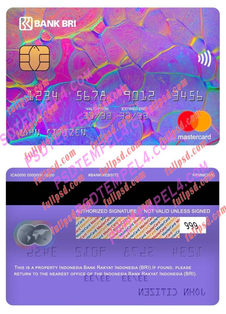 Indonesia Bank Rakyat Indonesia BRI Mastercard PSD