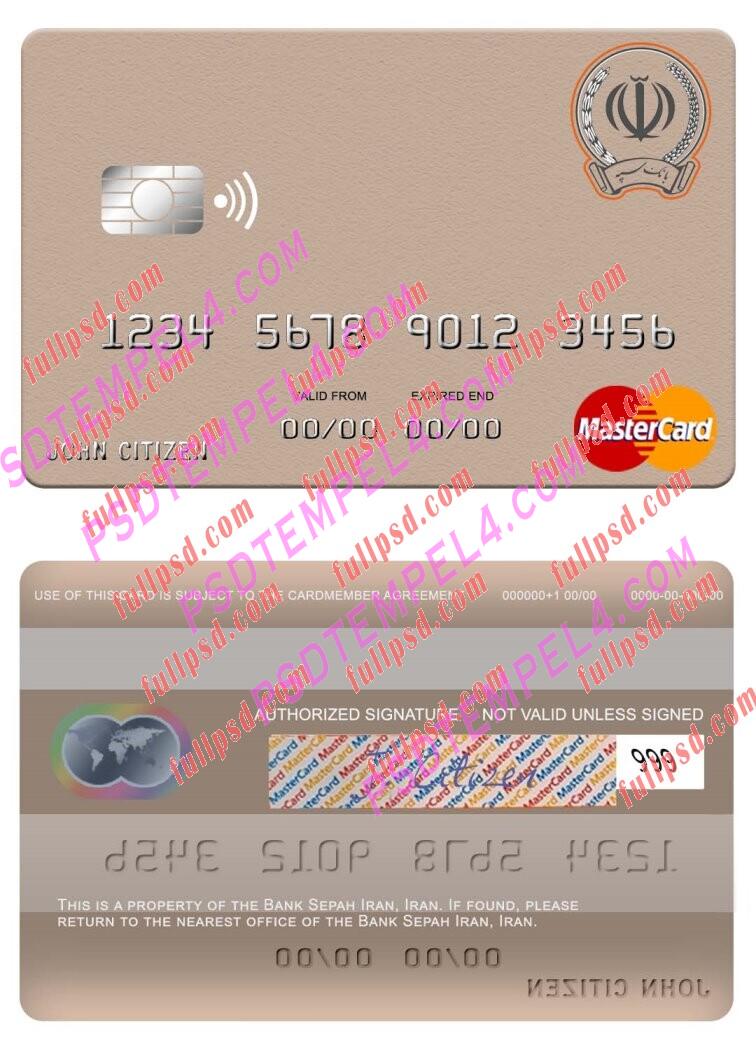 Iran Bank Sepah Iran Mastercard PSD