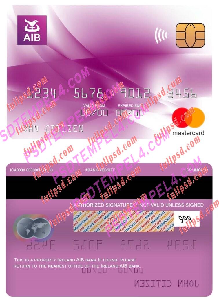 Ireland AIB bank Mastercard PSD