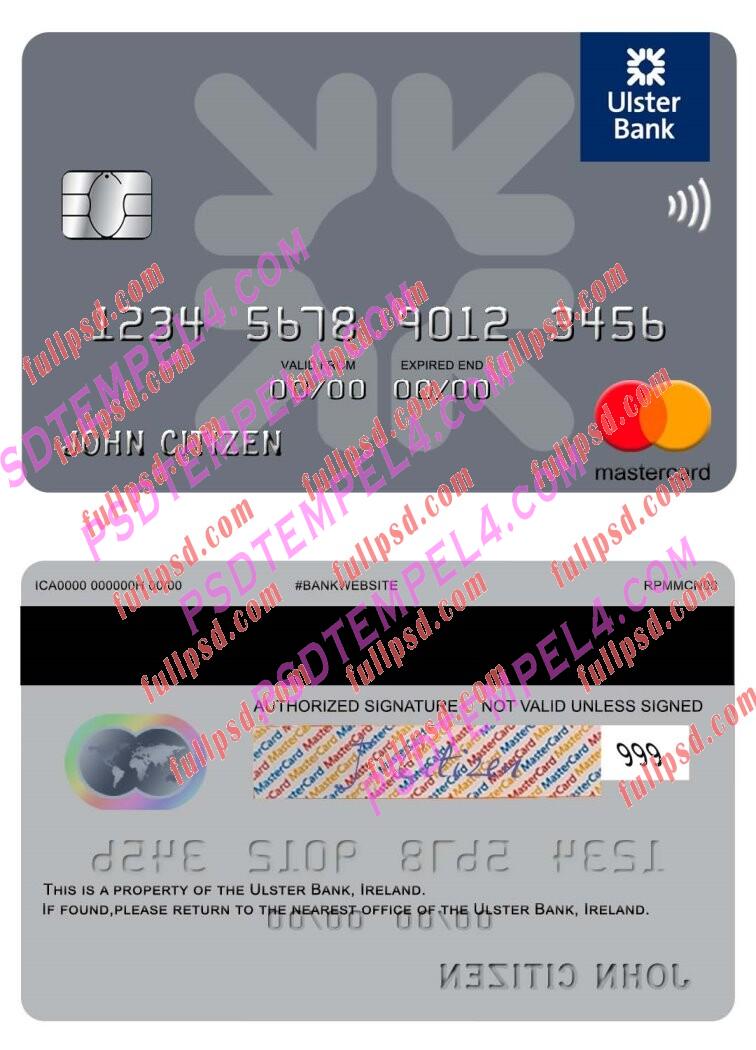 Ireland Ulster Bank Ireland Mastercard PSD