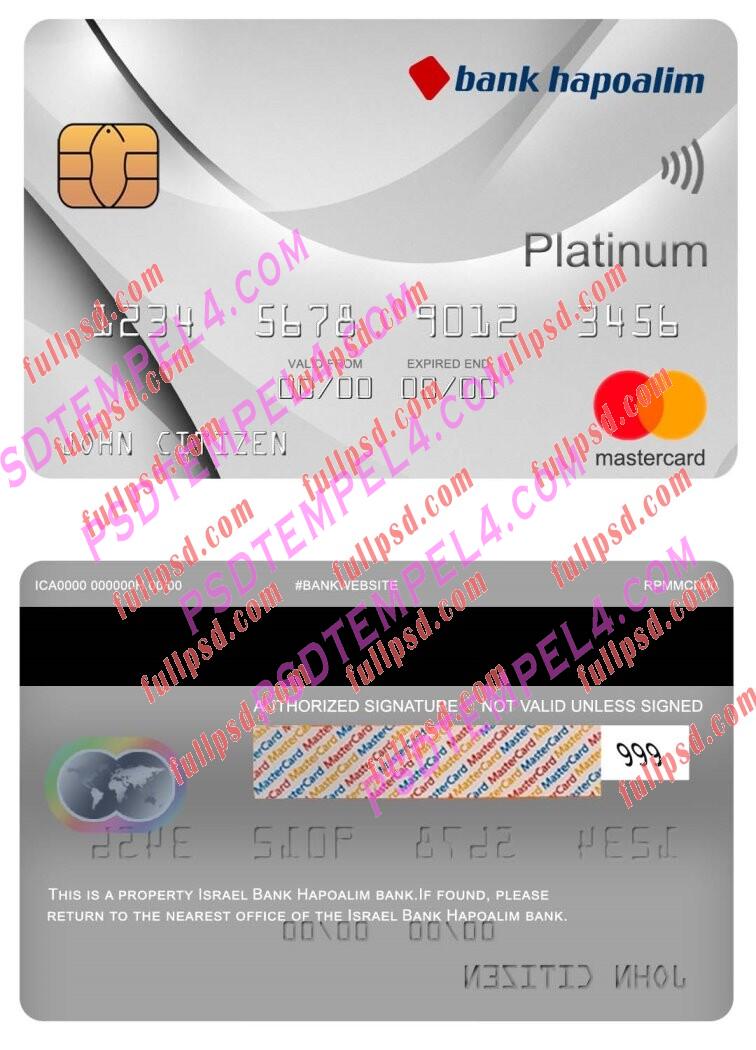 Israel Bank Hapoalim bank Mastercard platinum PSD
