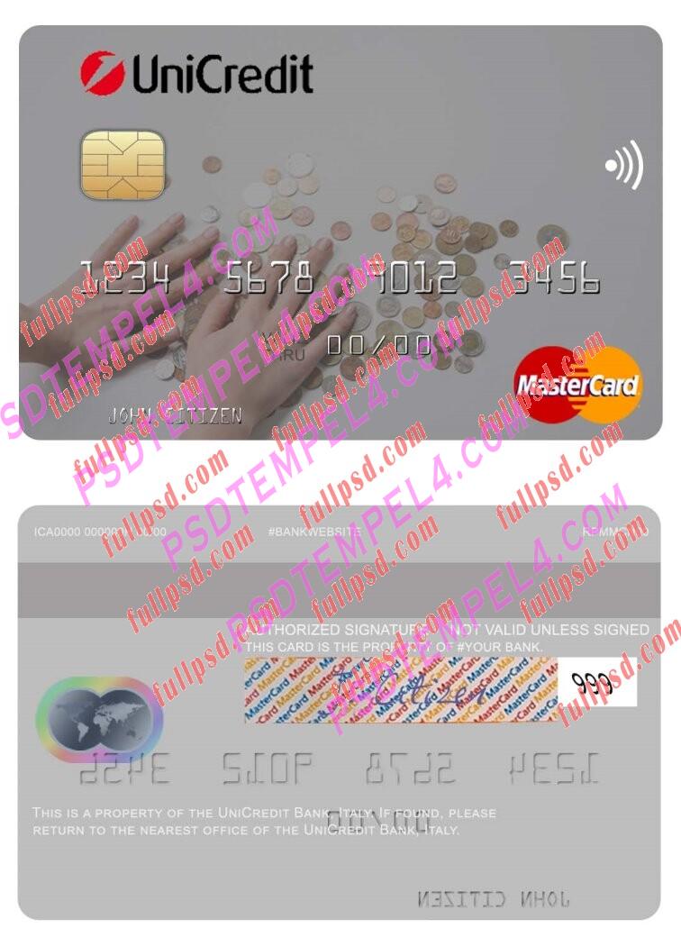Italy UniCredit Bank Mastercard PSD