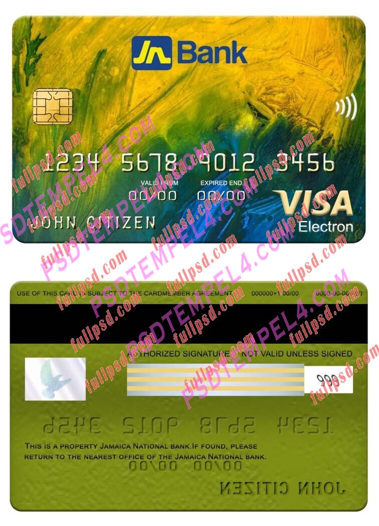 Jamaica National Bank visa electron card PSD