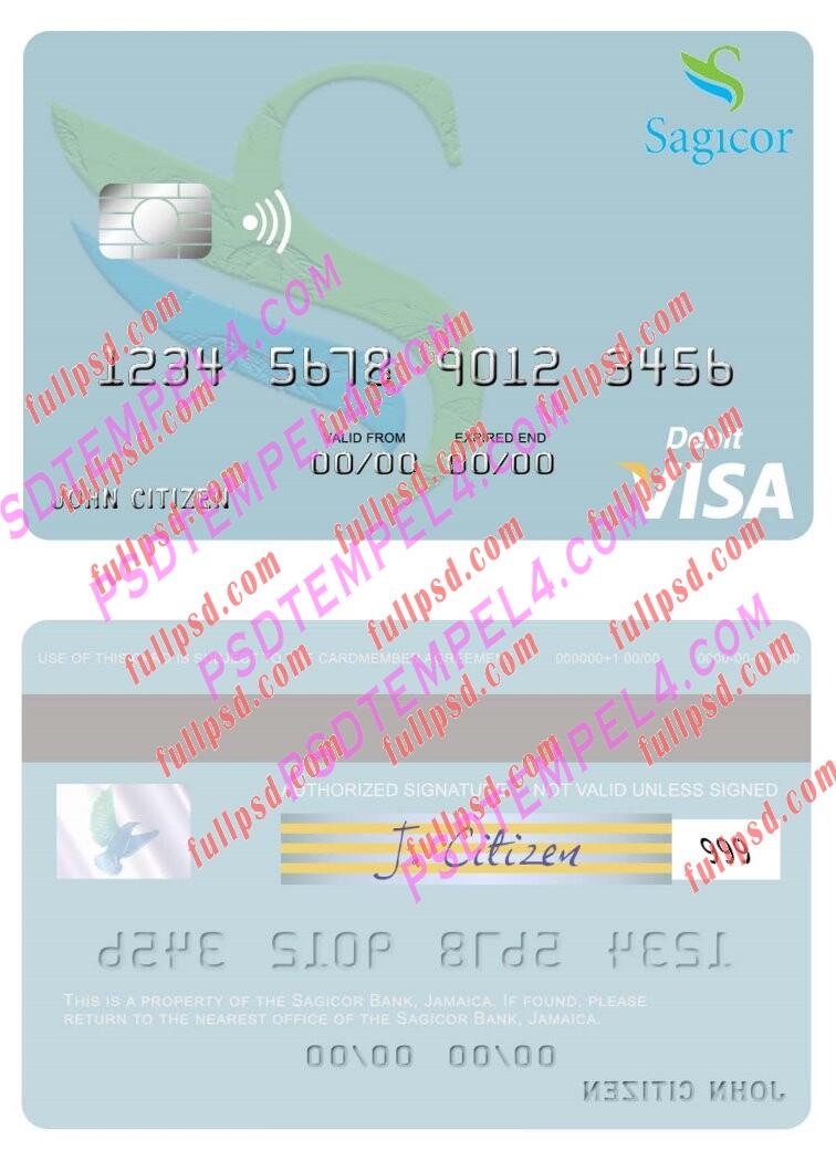 Jamaica Sagicor Bank visa debit card PSD