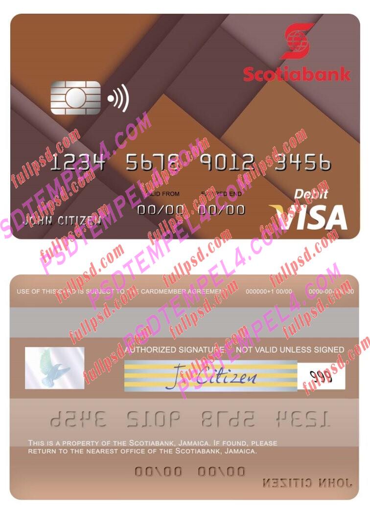 Jamaica Scotiabank visa debit card PSD