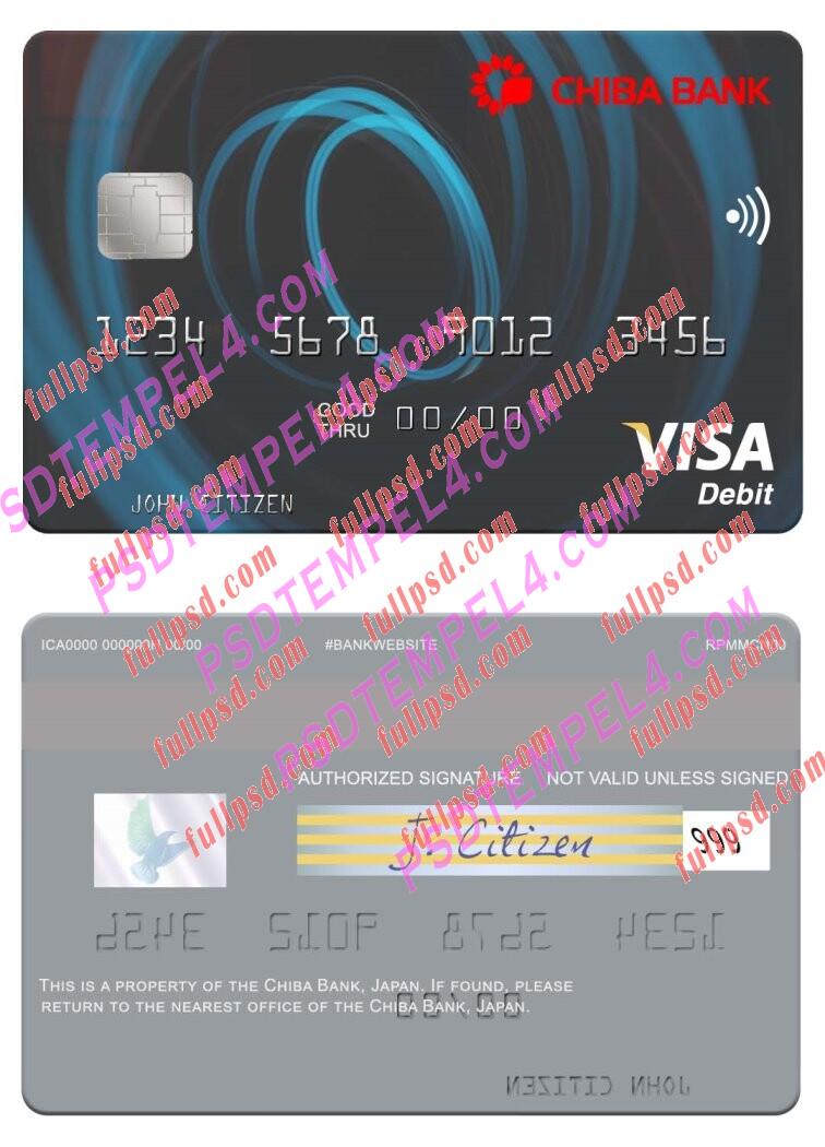 Japan Chiba Bank visa debit card PSD