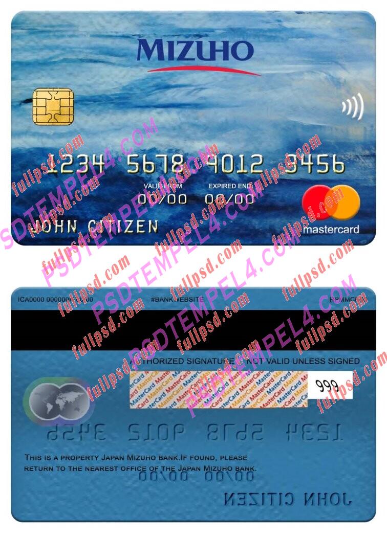 Japan Mizuho bank Mastercard PSD