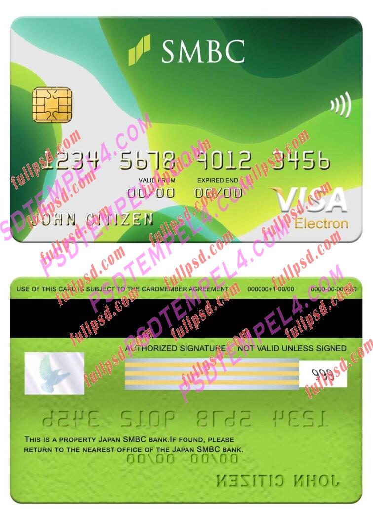 Japan SMBC bank visa electron card PSD