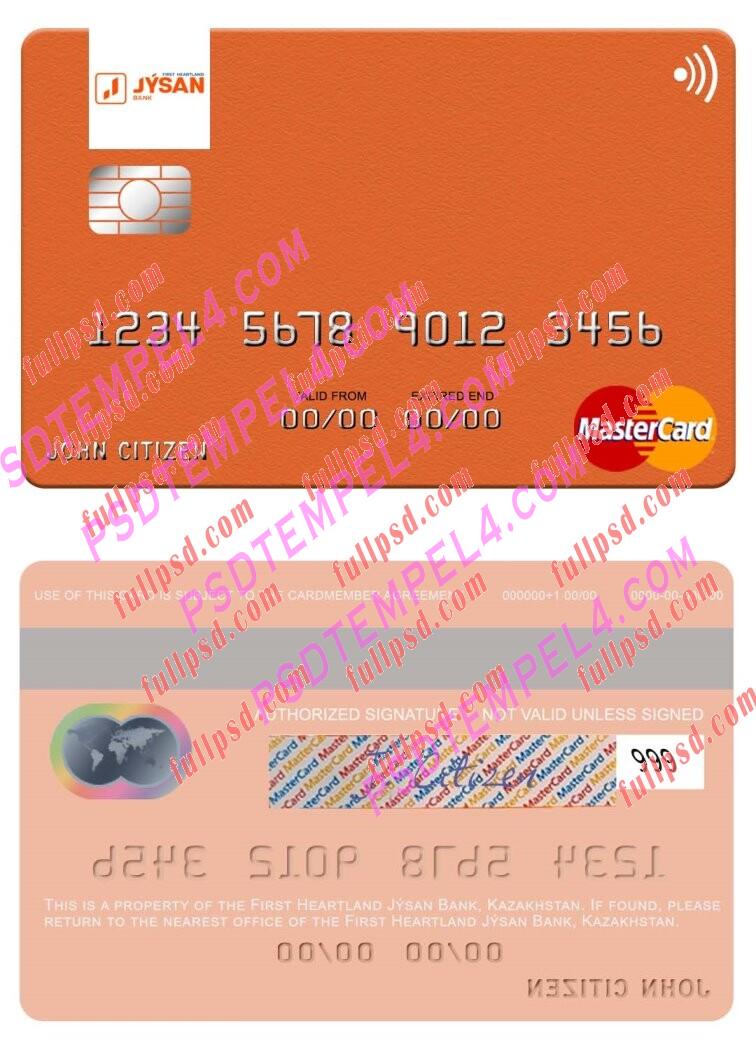 Kazakhstan First Heartland Jysan Bank Mastercard PSD