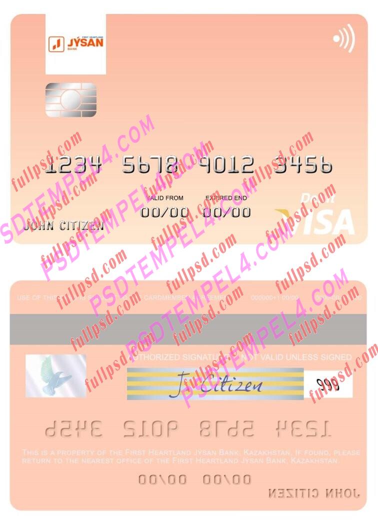 Kazakhstan First Heartland Jysan Bank visa card PSD