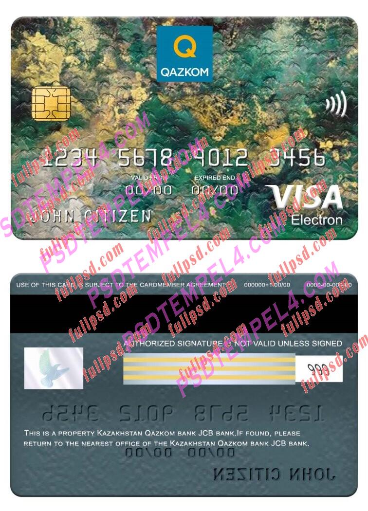 Kazakhstan Qazkom bank JCB bank visa electron card PSD