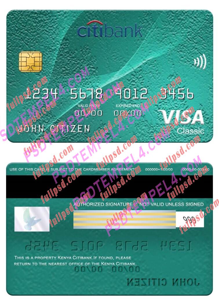 Kenya Citibank visa classic card PSD