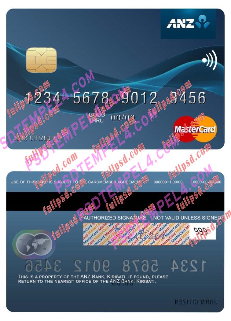Kiribati ANZ Bank Mastercard PSD
