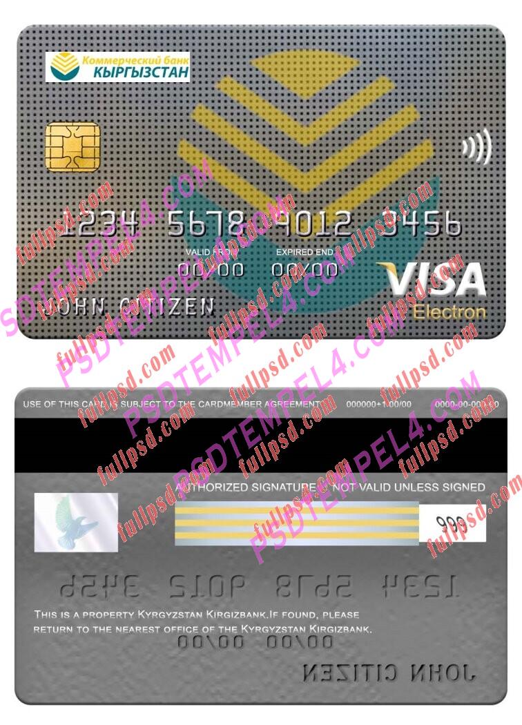 Kyrgyzstan Kirgizbank visa electron card PSD