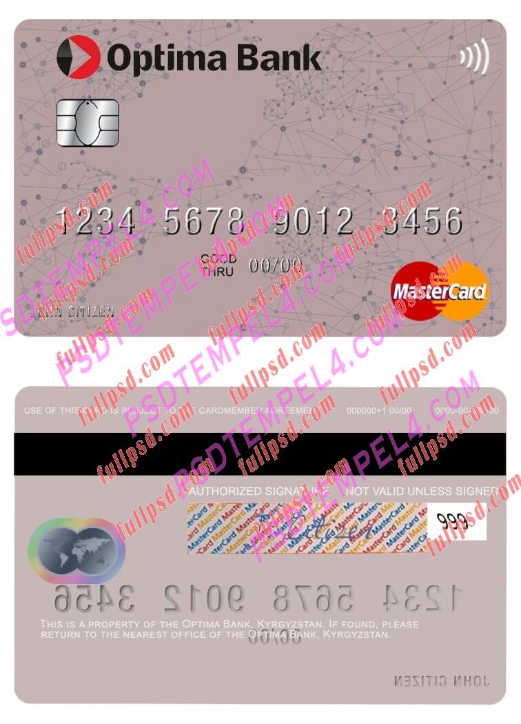 Kyrgyzstan Optima Bank Mastercard PSD