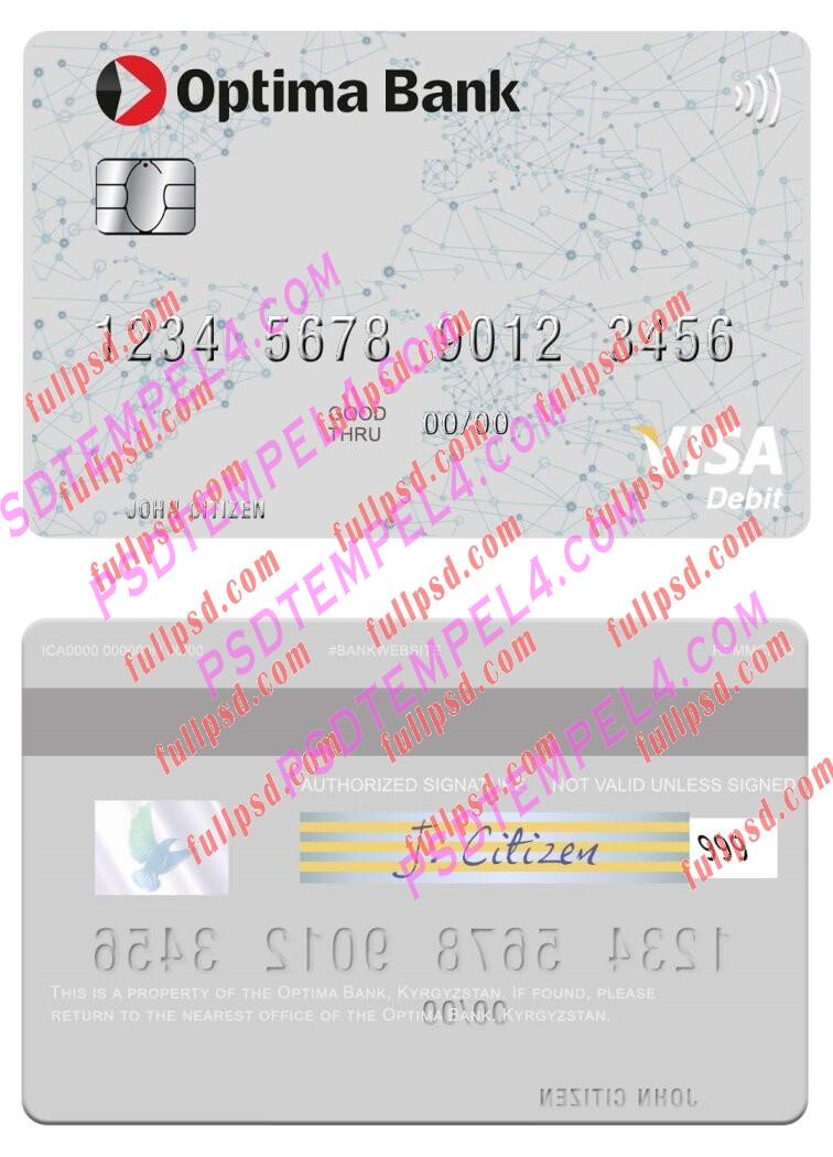 Kyrgyzstan Optima Bank visa debit card PSD