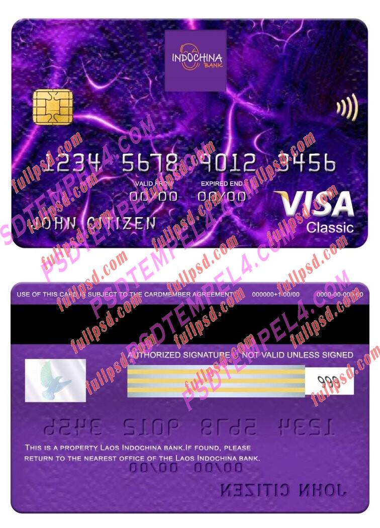Laos Indochina Bank visa classic card PSD