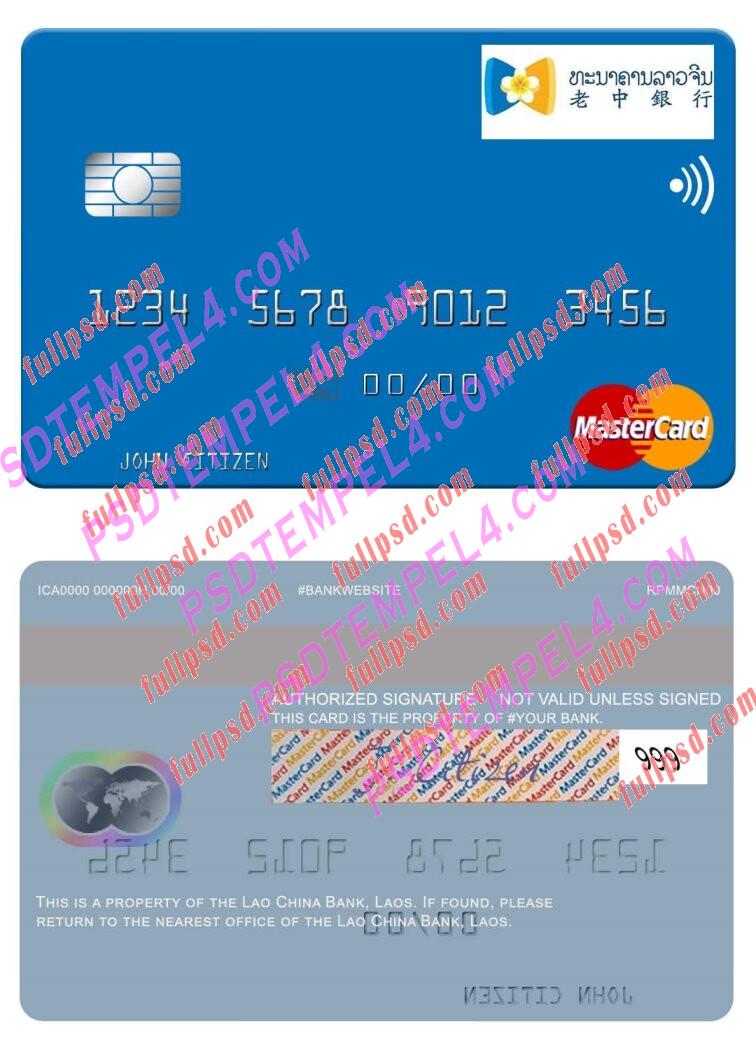 Laos Lao China Bank Mastercard PSD