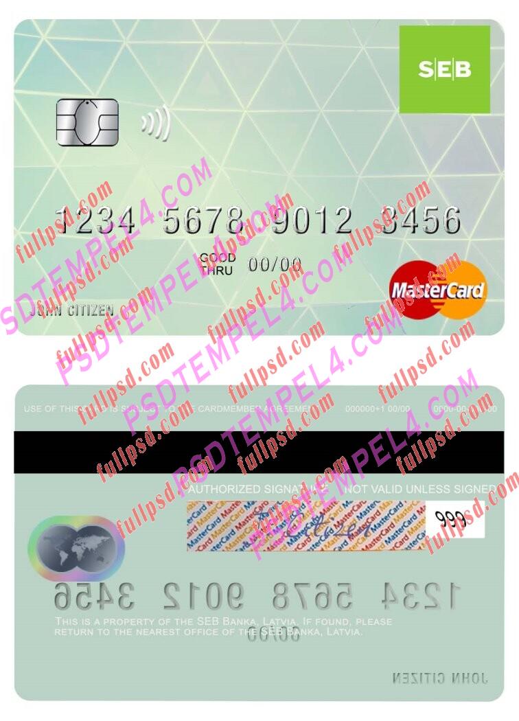 Latvia SEB Bank Mastercard PSD