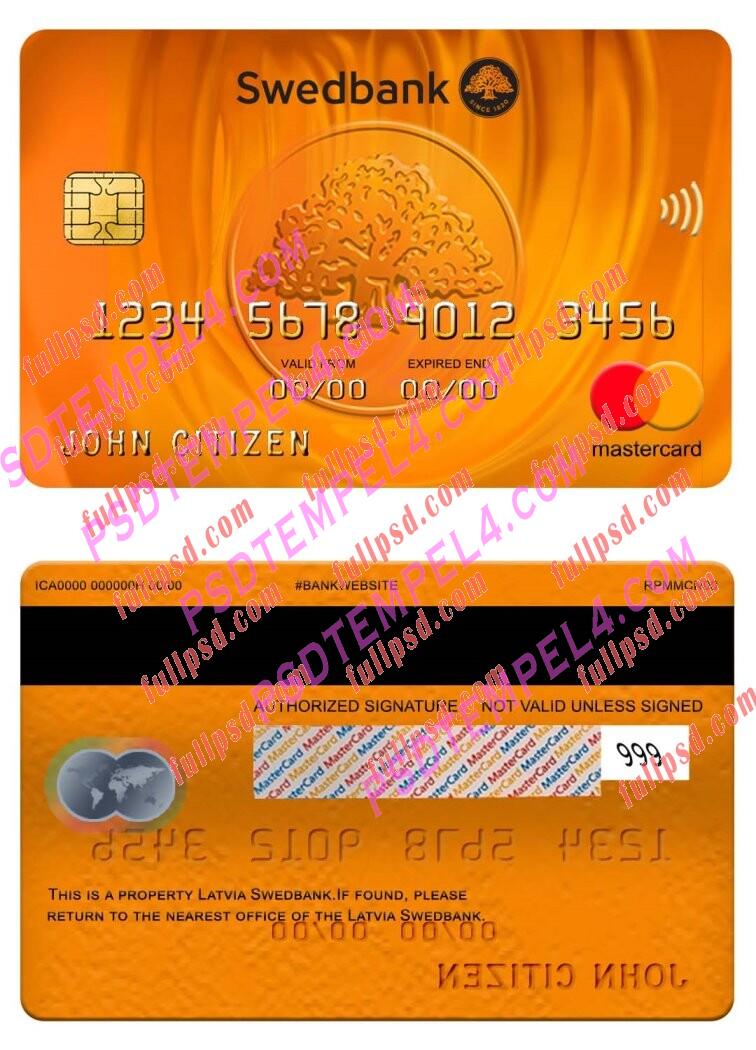 Latvia Swedbank Mastercard PSD