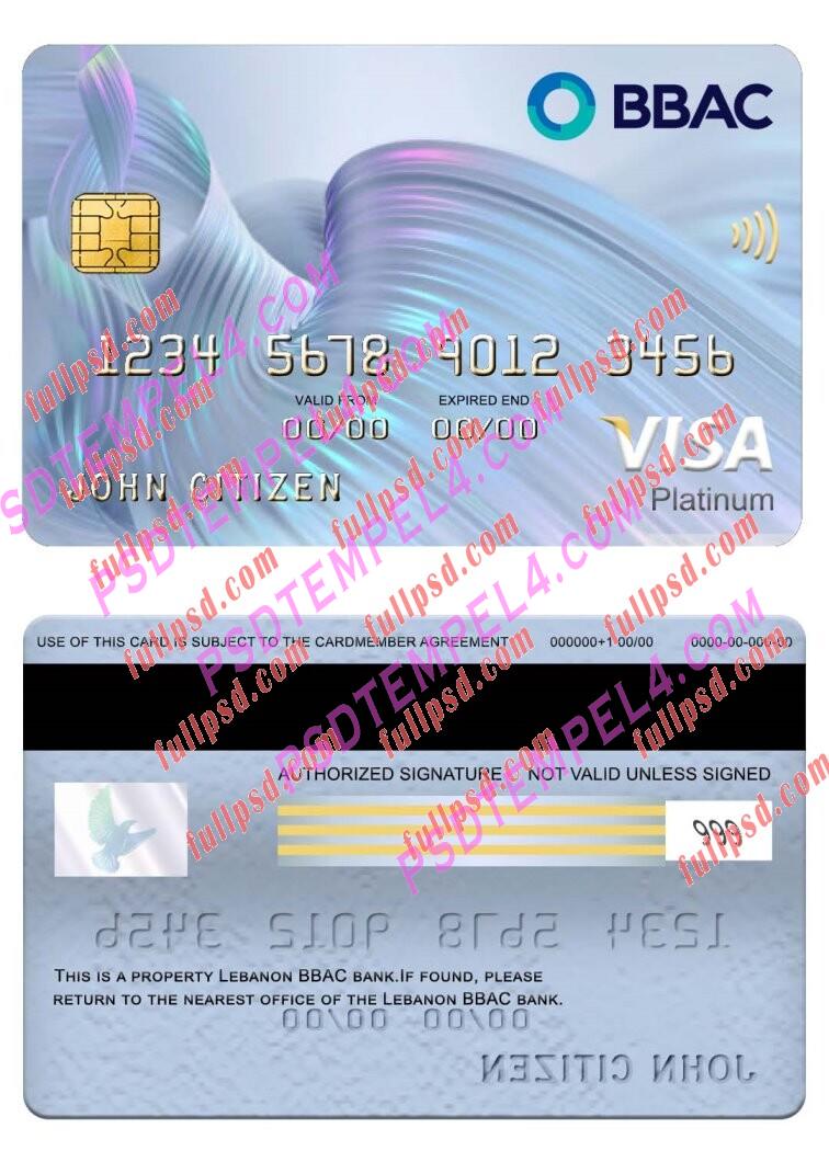Lebanon BBAC visa platinum card PSD