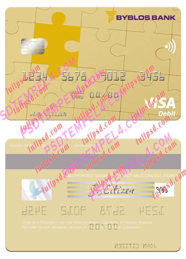 Lebanon Byblos Bank visa debit card PSD