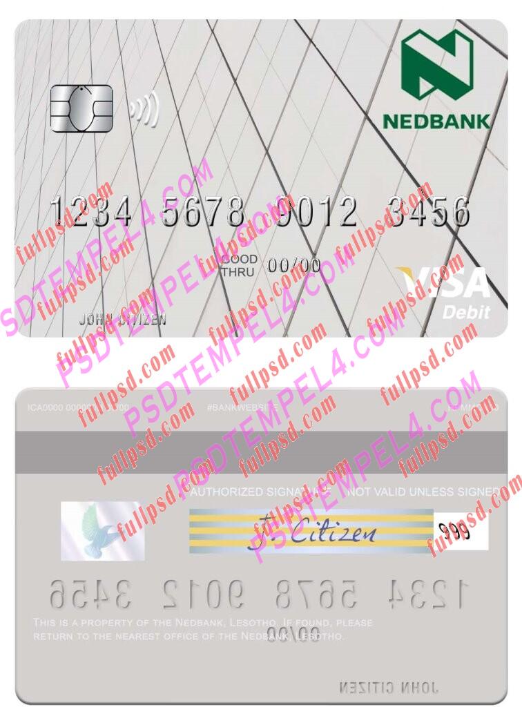 Lesotho Nedbank visa debit card PSD