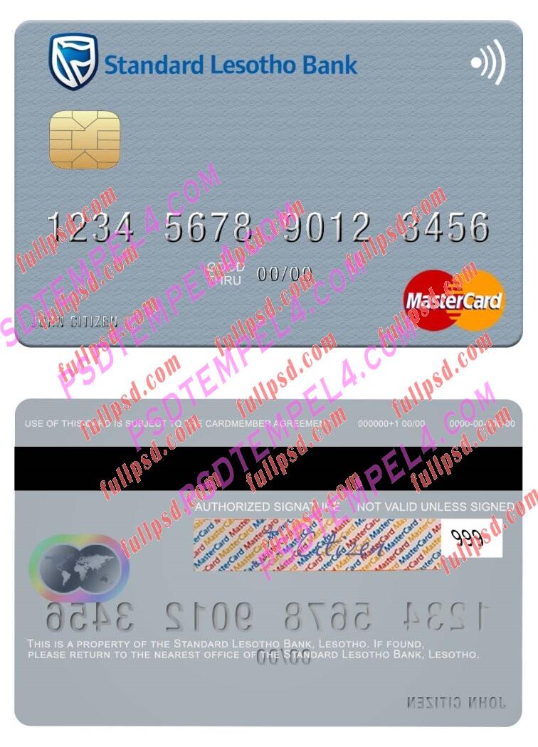 Lesotho Standard Lesotho Bank Mastercard PSD