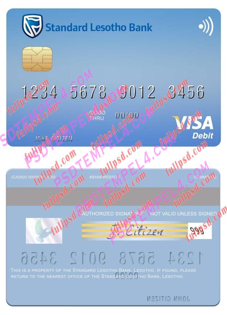 Lesotho Standard Lesotho Bank visa debit card PSD