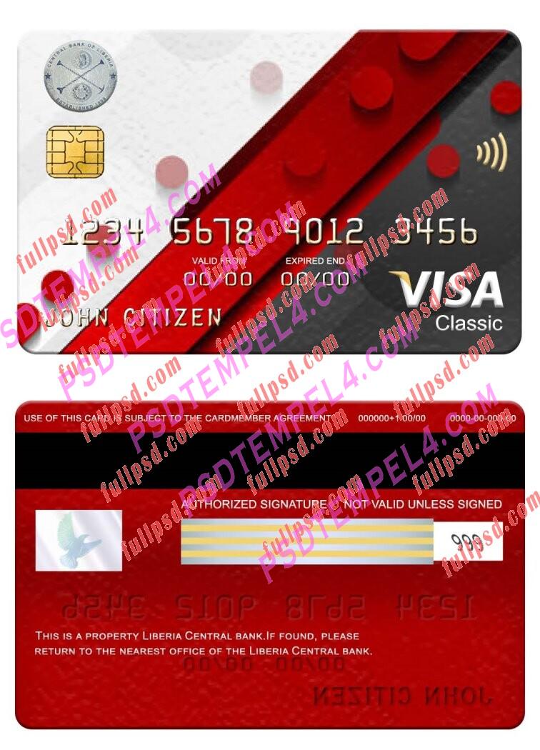 Liberia Central Bank visa classic card PSD