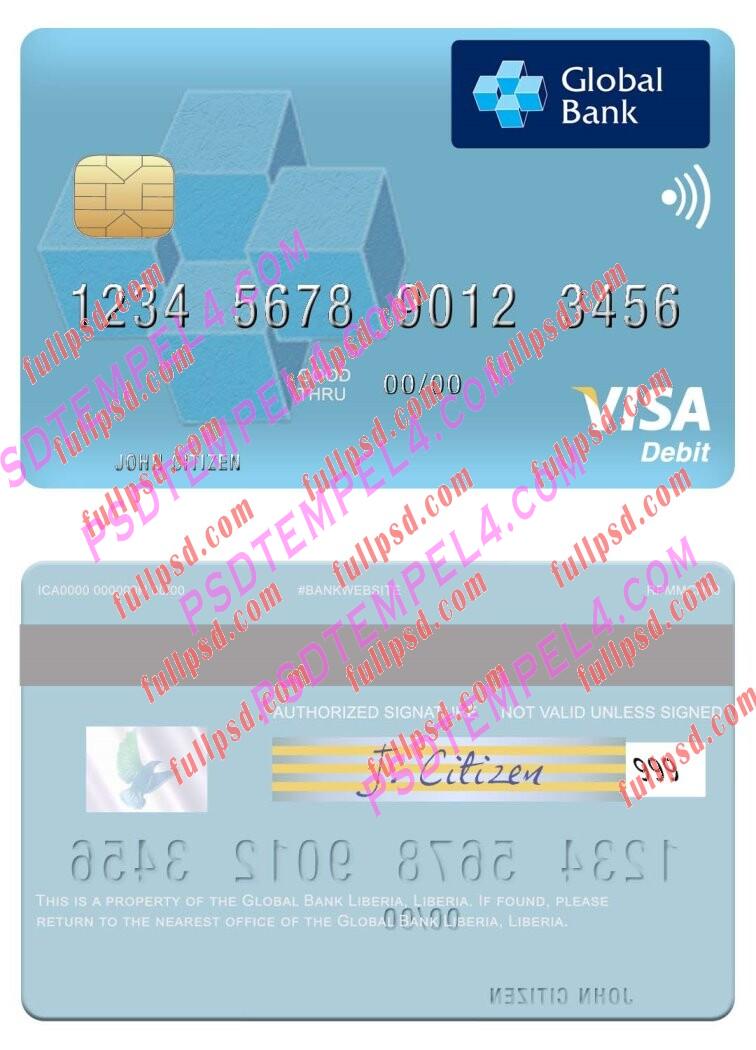 Liberia Global Bank Liberia visa debit card PSD