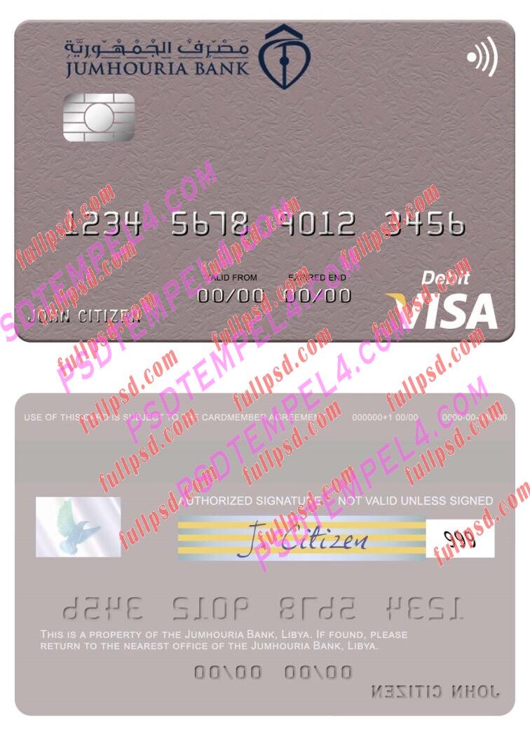 Libya Jumhouria Bank visa debit card PSD