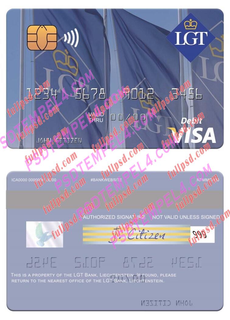Liechtenstein LGT Bank visa debit card PSD