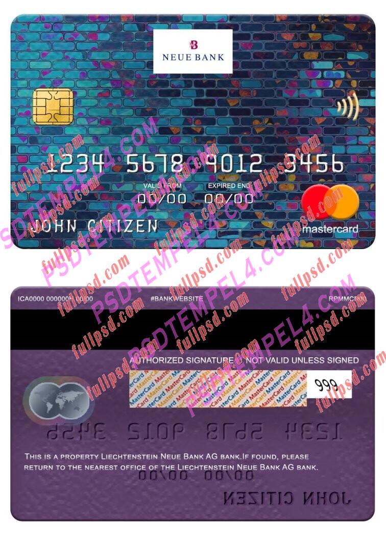 Liechtenstein Neue Bank AG bank Mastercard PSD