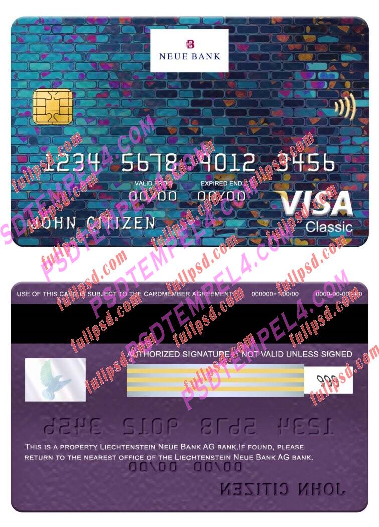 Liechtenstein Neue Bank AG bank visa classic card PSD