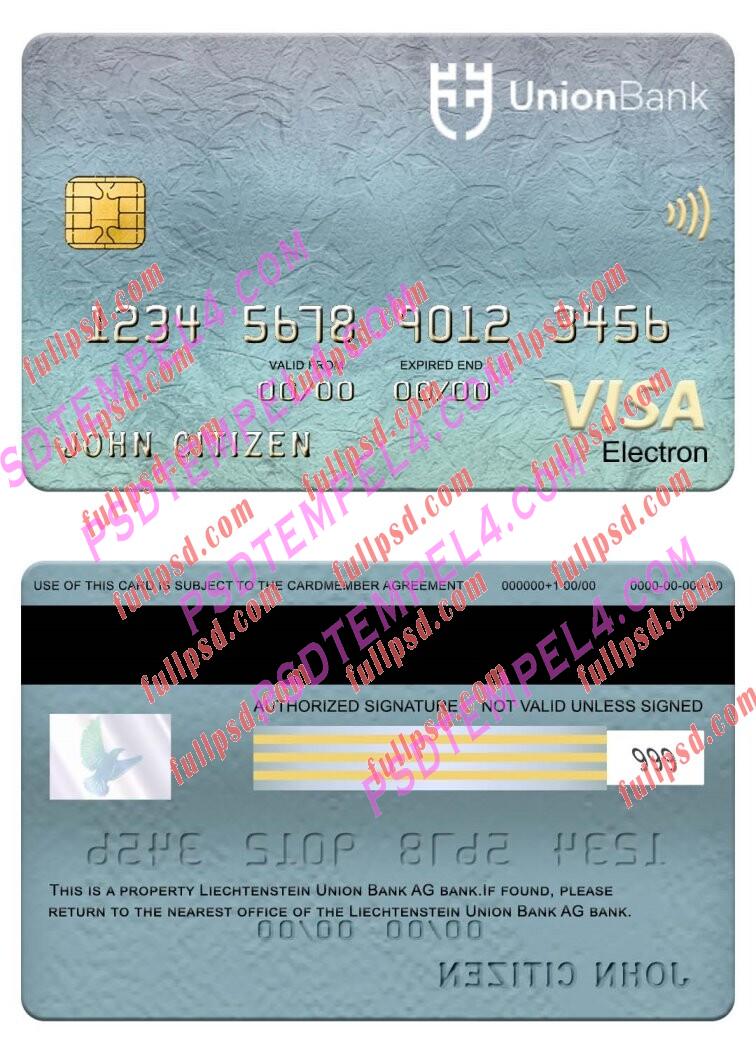Liechtenstein union bank visa electron card PSD