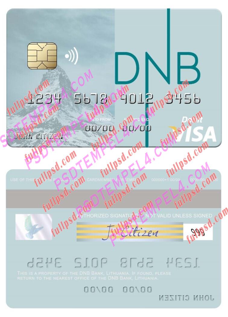 Lithuania DNB Bank visa debit card PSD