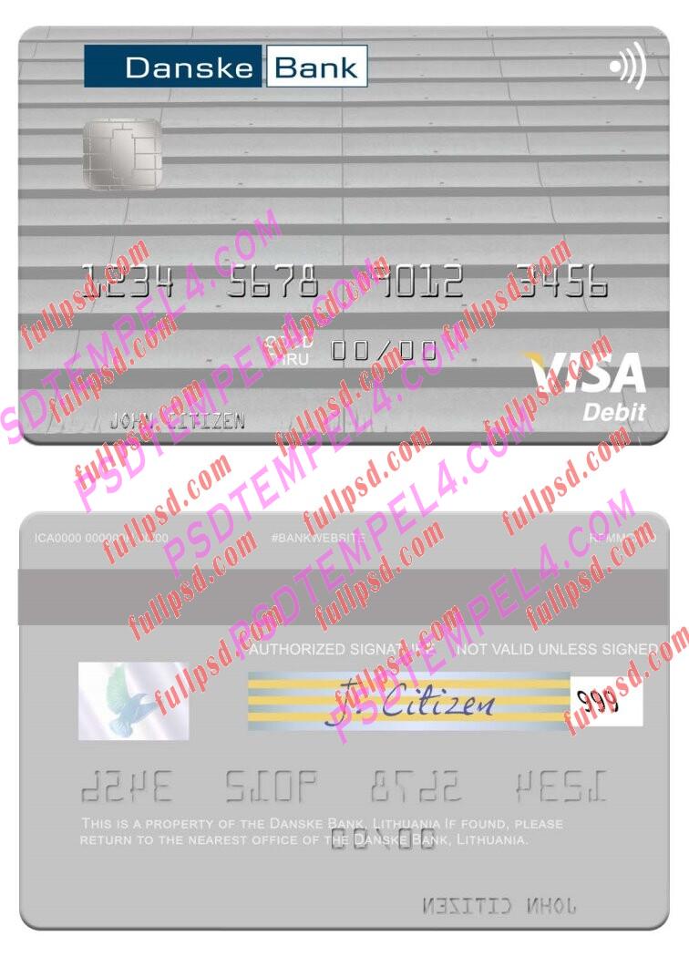 Lithuania Danske Bank visa debit card PSD